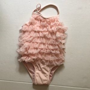 GAP light pink ruffle swimsuit size 18-24 months